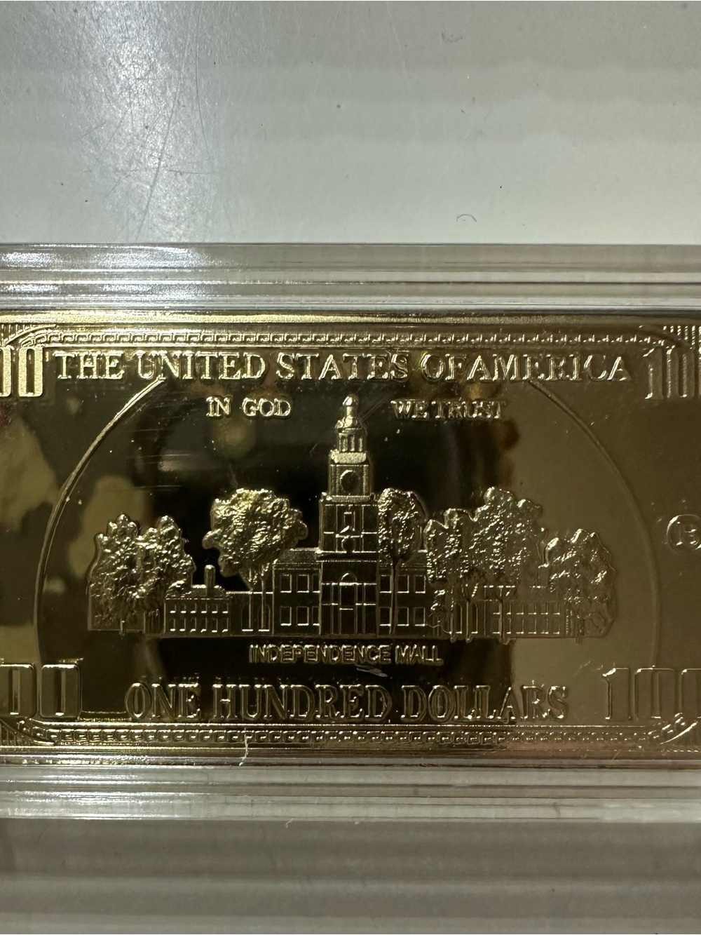 Gold Commemorative One Hundred Dollar Bar